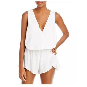 PQ Anne Marie White Beach Romper Swim Cover Up Size M/L NWT $123 Retail